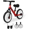 Image de Vélo Enfant Draisienne 2 En 1 Roulettes Pédales Amovibles Hauteur Selle Réglable Rouge