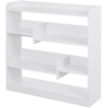 Image de HOMCOM Bibliothèque étagère Meuble de Rangement dim. 90L x 24l x 91H cm 4 Niveaux 3 Panneaux arrières Panneaux de Particules Blanc