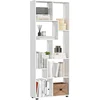 Image de HOMCOM Bibliothèque étagère Zig zag Design Contemporain 70L x 24l x 178H cm Panneaux Particules Blanc