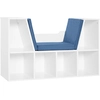 Image de HOMCOM Bibliothèque banc 2 en 1 avec coussins de siège, étagère cube 6 compartiments ouverts et 2 niveaux, meuble de rangement pour salon, chambre à coucher, bureau, 102 x 30 x 61 cm, bleu