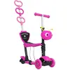 Image de HOMCOM 5 en 1 Trottinette pour Enfants Trottinette 3 Roues évolutive Hauteur Guidon réglable charge max. 60 Kg Canne télescopiqu