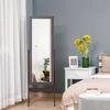 Image de HOMCOM Grand miroir en pied inclinable pour dressing et chambre, dim. 47L x 46l x 148H cm, couleur café