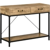 Image de HOMCOM Table Console Table d'appoint d'entrée Industriel dim. 100L x 35l x 76H cm avec 2 tiroirs et 1 plateau Aspect Bois