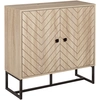 Image de HOMCOM Buffet meuble de rangement 2 portes bois et pieds en métal noir dim. 80L x 29,5l x 80H cm