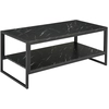 Image de HOMCOM Table Basse Style Moderne avec 2 Étagères 106 x 50 x 47 cm Noir