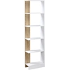 Image de HOMCOM Bibliothèque Étagère de Rangement avec 5 Compartiments Ouverts Design Simple Moderne Idéale pour Salon Chambre Bureau 45 x 21 x 170 cm Blanc et Chêne