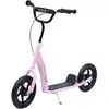 Image de Trottinette Patinette Pneus 30 Cm Hauteur Guidon Réglable Poignée Frein Et Béquille Acier Rose