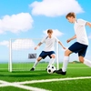 Image de HOMCOM But de football - Cadre de football - But d'entraînement Taille 186L x 62l x 123H cm - Cadre en métal, filet en PE - Avec clous et outils - Blanc