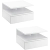 Image de HOMCOM Lot de 2 tables de chevet murales, tables de nuit suspendues avec tiroir coulissant, compartiment ouvert, plateau, style
