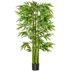 Image de HOMCOM Bambou Artificiel XL 1,60H m 975 Feuilles denses réalistes Pot Inclus Noir Vert