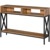 Image de HOMCOM Table Console Table d'Entrée Industriel Multi-rangements 120 x 23,5 x 75 cm Bois Noyer
