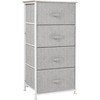 Image de HOMCOM Commode en Tissu Meuble de Rangement 4 tiroirs chiffonnier dim. dim. 45L x 30l x 92H cm Cadre en métal