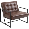 Image de HOMCOM Fauteuil de salon Chesterfield Fauteuil Relax Assise Dossier capitonnés Structure métal Noir revêtement synthétique Chocolat
