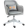 Image de HOMCOM Chaise de bureau velours fauteuil bureau massant coussin lombaire intégré hauteur réglable pivotante 360° gris clair