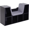 Image de HOMCOM Bibliothèque banc 2 en 1 avec coussins de siège, étagère cube 6 compartiments ouverts et 2 niveaux, meuble de rangement pour salon, chambre à coucher, bureau, 102 x 30 x 61 cm, noir