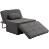 Image de HOMCOM Chauffeuse 1 place 4 en 1 Fauteuil lit Convertible Pouf Dossier inclinable 5 Niveaux Repose-Pied Rabattable, Charge 200 K