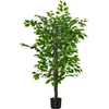 Image de HOMCOM Arbre Artificiel Plante Artificielle ficus H.1,35 m Tronc Branches Liane Lichen Feuilles Grand réalisme Pot Inclus
