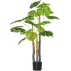 Image de HOMCOM Arbre Artificiel Plante Artificielle Monstera H.1,2 m Tronc Branches Lichen Feuilles de Tortue Grand réalisme Pot Inclus