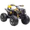 Image de Quad Buggy Électrique Enfant 12 V 5 Km/h Max. Effets Lumineux Sonores Selle Avec Dossier Porte-bagage Avant Jaune