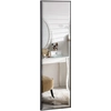 Image de HOMCOM Miroir Mural dim. 120L x 35l cm - Film sécurité Anti déflagrant, système Attache Inclus - Cadre Alliage alu. Noir