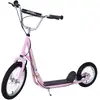 Image de Trottinette Patinette Enfant Grands Pneus Guidon Réglable Poignées Freins Et Béquille Acier Rose