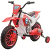 Image de Moto Cross Électrique Enfant 12v 3-8 Km/h Roulettes Auxiliaires Amovibles Red