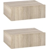 Image de HOMCOM Lot de 2 Tables de Chevet murales - Lot de 2 Tables de Nuit - tiroir Coulissant, Plateau - Panneaux Particules Aspect chê