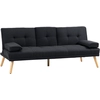 Image de HOMCOM Canapé convertible 3 places design scandinave inclinaison dossier réglable 3 niveaux dossier centrale rabattable