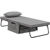 Image de HOMCOM Fauteuil chauffeuse lit convertible dossier inclinable 5 positions 1 place - tissu gris