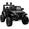 Image de Voiture 4x4 Électrique Enfant 2 Moteurs 35 W 5 Km/h Max. Télécommande Effets Lumineux Sonores Noir