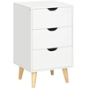 Image de HOMCOM Table de chevet table de nuit avec 3 tiroirs, style scandinave pour chambre à coucher, salon, 40 x 35 x 68,5 cm, blanc