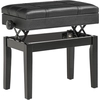 Image de HOMCOM Banc de piano, banc de clavier réglable en hauteur en bois massif, tabouret piano avec compartiment caché, siège rembourré polyuréthane, stable et antidérapant, charge 150kg, noir