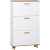 Image de HOMCOM Meuble à chaussures étagère à chaussures style scandinave 3 abattants aspect bois - 70 x 23,5 x 122 cm - blanc