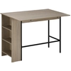 Image de HOMCOM Table de bar avec rangement Table Bistrot Ilot central plateau latéral rabattable et 3 étagères - 120 x 76 x 91,4 cm