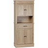 Image de HOMCOM Armoire de cuisine buffet cuisine vaisselier meuble de rangement style moderne avec placards, étagères réglables, tiroir,