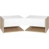 Image de HOMCOM Tables de chevet suspendues Lot de 2 - Tables de Nuit murale - tiroir Coulissant - en Bois Bicolore Aspect chêne blanc