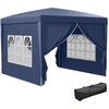 Image de Outsunny Tonnelle de jardin extérieure tente de réception barnum pop-up pliant 3 x 3 m 4 parois amovibles + sac de transport bleu