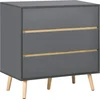 Image de HOMCOM Commode 5 tiroirs, meuble de rangement sans poignée, style scandinave, commode pour chambre à coucher, salon, couloir, 80