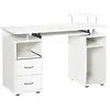 Image de HOMCOM Bureau informatique étagères et tiroir, 120 x 55 x 85 cm, bureau d'ordinateur avec rangement support imprimant et clavier