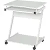 Image de HOMCOM Bureau Informatique Roulant - Bureau Mobile - Table d'ordinateur - Tablette coulissante Clavier + étagère - Blanc