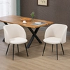 Image de HOMCOM Ensemble de 2 chaises de salle à manger, tissu de cuisine avec effet laine bouclée, chaise de salon, pieds en acier