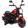 Image de Moto Électrique Enfant 6 V 3 Km/h Effet Lumineux Roulettes Amovibles Repose-pied Pédale Métal Pp Rose Noir Rouge