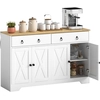 Image de HOMCOM Buffet meuble de rangement armoire de cuisine style rural 2 tiroirs et 2 placards avec étagères à hauteurs réglables - di