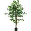 Image de HOMCOM Plante artificielle arbre artificiel ficus hauteur 1,50 m tronc branches liane lichen feuilles grand réalisme pot inclus,