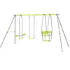 Image de Balançoire 3 Agrès Portique 2 Face À Face Et Balançoire Dim. 2,83l X 1,56l X 1,8h M Métal Époxy Gris