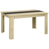 Image de HOMCOM Table de salle à manger table de cuisine pour 6 personnes, style scandinave en bois aspect naturel et noir, dim. 140L x 9