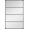 Image de HOMCOM Miroir mural verrière rectangulaire style industriel, horizontal ou vertical avec 4 crochets, en métal noir - 109 x 69 cm