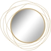 Image de HOMCOM Miroir rond en métal filaire doré, décoration murale style moderne, diamètre Ø65 cm