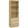 Image de HOMCOM Bibliothèque meuble de rangement haute de 180 cm avec 3 étagères et 3 tiroirs en bois 60 x 35 x 180 cm effet bois naturel