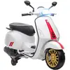 Image de Scooter Électrique Enfant Vespa 6v - Musiques, Feu Av, Entrée Usb, Radio Fm - 2 Roues Auxiliaires Blanc